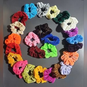 Bundle Of 25 VELVET Scrunchies MULTICOLOR One Size